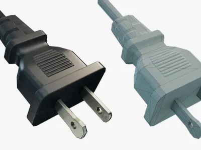 Electrical Plug Type A Low-poly 3D model