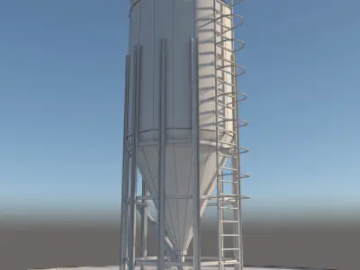 Old Silo Low-poly 3D model