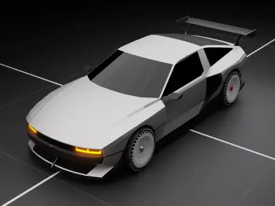 Hyundai N Vision 74 Concept Low-poly 3D model