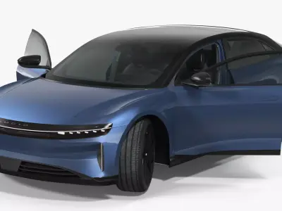 Lucid Air Electric Luxury Sedan Sapphire Rigged for Maya 3D model