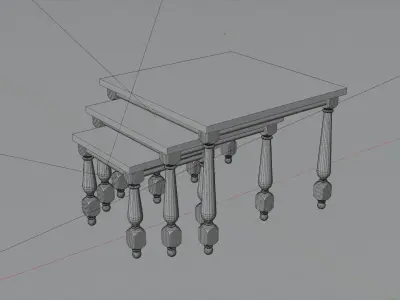 Medieval chair set Free 3D model