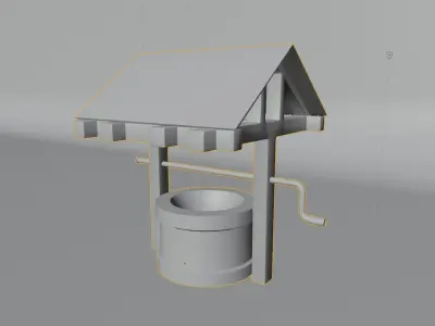 low poly water well Free low-poly 3D model purchase