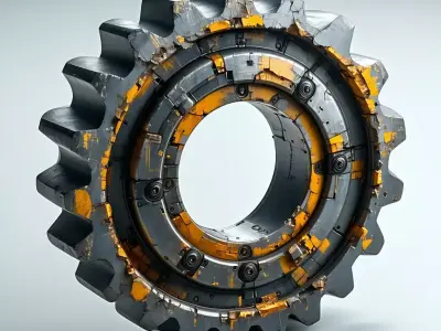SciFi Damaged Gear Game Asset Low-poly 3D model