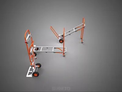 RETRACTABLE FOLDING METAL HAND TRUCK PLATFORM TROLLEY CART DOLLY 3D model