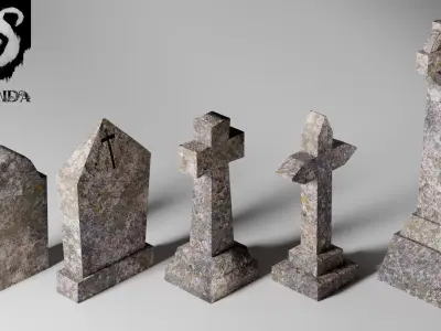 Gravestones 3D model
