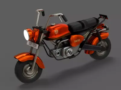 Stylized Cartoon Bike Low-poly 3D model