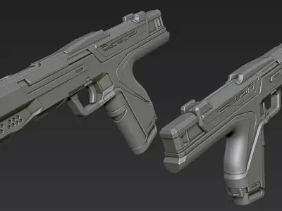 3D Printable Sci-Fi Weapon Part 10 3D model