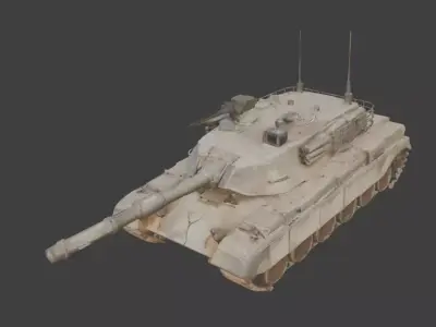 Desert  Modern Battle Tank 3D Model Low-poly 3D model