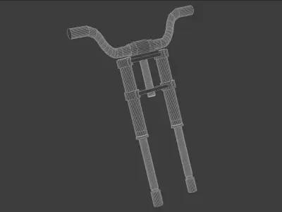 Bike Front Fork-HandleBar Low-poly 3D model