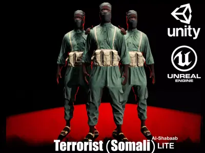Terrorist Somali-Al-Shabbab-LITE Low-poly 3D model