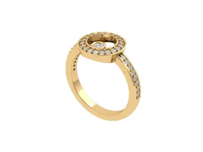 Simple Round Stone Ring 3D print model
