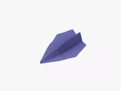 Paper Plane Violet Low-poly 3D model