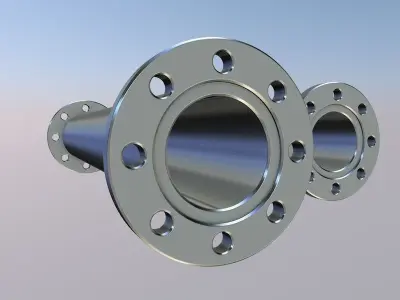 Flanged pipes and flanged elbow for kitbashing Free low-poly 3D model