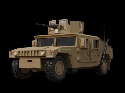 Humvee US Textured V2 3D model