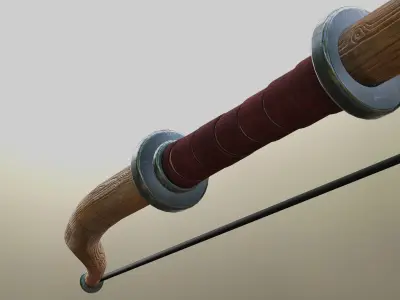 Medieval Bow - lowpoly game asset 3D model