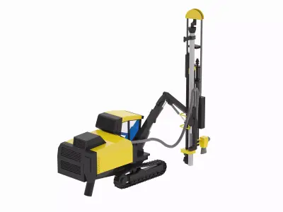 Drill Rig Construction T35 Low-poly 3D model