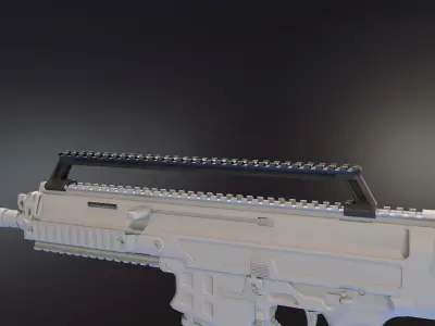 Picatinny Rail Riser Handle Low-poly 3D model