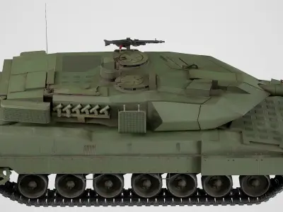 Lowpoly Leopard 2A7 German Main Battle Tank Low-poly 3D model