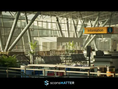 Abandoned Airport Interior - Real-Time 3D model