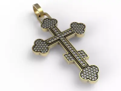 Antique Cross Diamond Pendant 3D print model