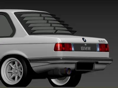 classic e21 rear windshield louvers Low-poly 3D model