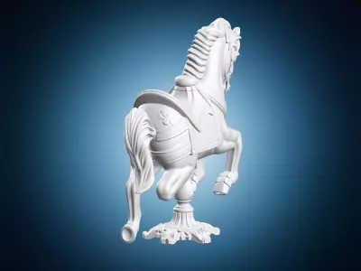 Vintage Carousel Horse Statue 3D print model