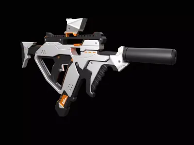 Stylized Gun Low-poly 3D model get