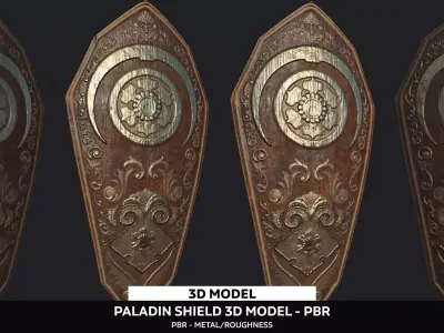 Paladin Shield Low-poly 3D model purchase