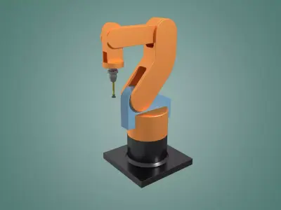 industrial robot arm Low-poly 3D model Low-poly 3D model