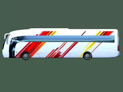White striped Bus 01 3D model