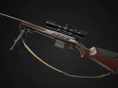 Hunting Rifle GameReady v2 Low-poly 3D model