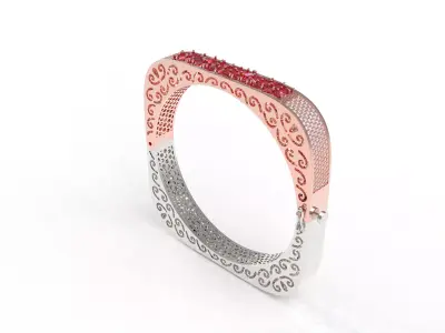 Baguette Diamond Bracelet 3D print model