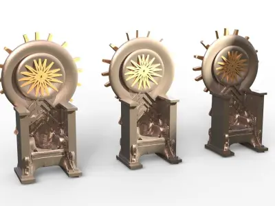 Black Star magicians Throne sun rays 3D model