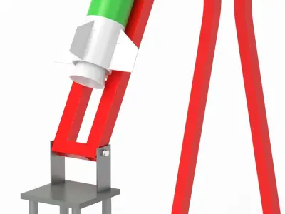 Qassam Rocket with launcher collection  3D model