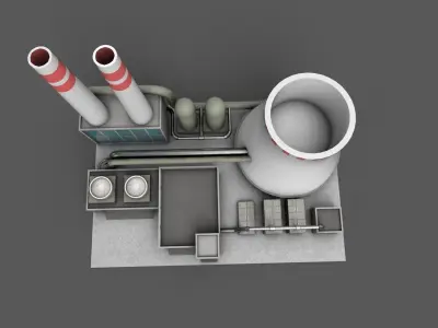 Power Plant Low poly Low-poly 3D model
