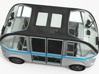  Compact Urban Electric Shuttle Vehicle White 
