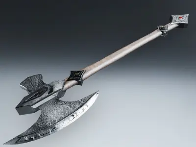 Celestial Crescent The Radiant War Axe Low-poly 3D model