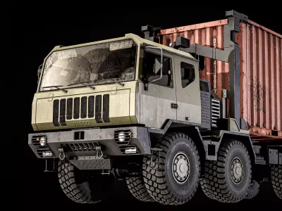 Iveco M320 with loading cargo system Low-poly 3D model