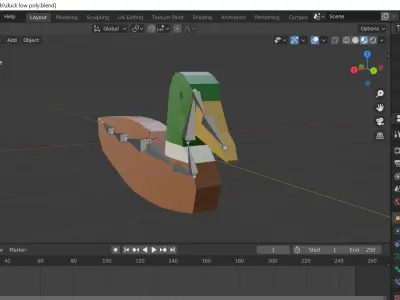 Low poly duck Free low-poly 3D model