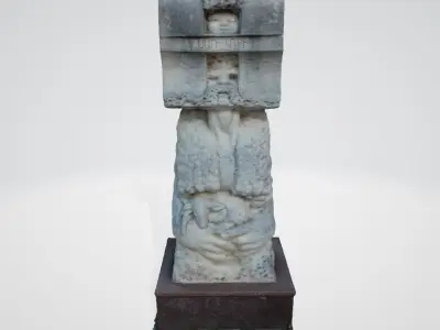 monument6 stone statue with head 3D model