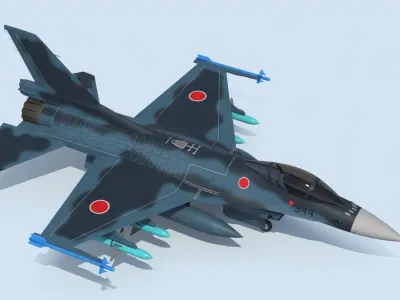 Mitsubishi F-2 3D model get