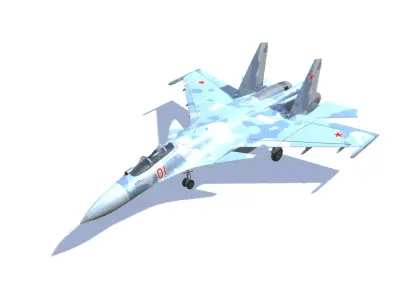 SU-33 Flanker-D Jet Fighter Aircraft Low-poly 3D model