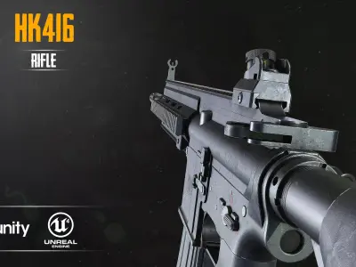 HK 416 RIFLE Low-poly 3D model