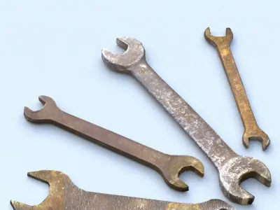 Wrenchs Low Poly wrenches - wrenches Low-poly 3D model