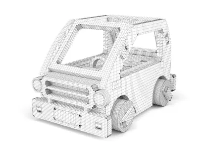 Wooden toy car 51 3D model
