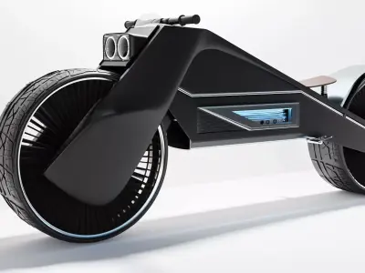 Cyberpunk Fantasy Style Motorcycle 3D model