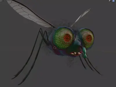 Fly-rigged bee with wings 3D model