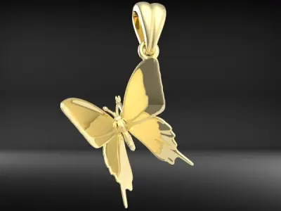 Butterfly Pendant Charm Bracelet Jewelry 3D print model