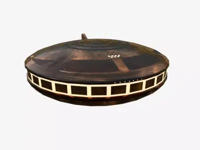 Alien Spaceship UFO A06 Copper - Sci Fi Spacecraft Design Low-poly 3D model