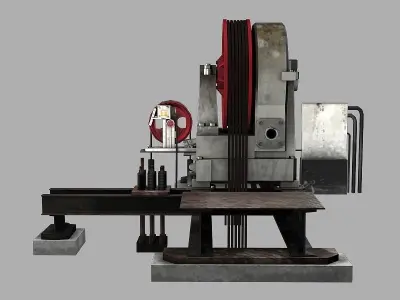 Geared Traction Machine Low-poly 3D model
